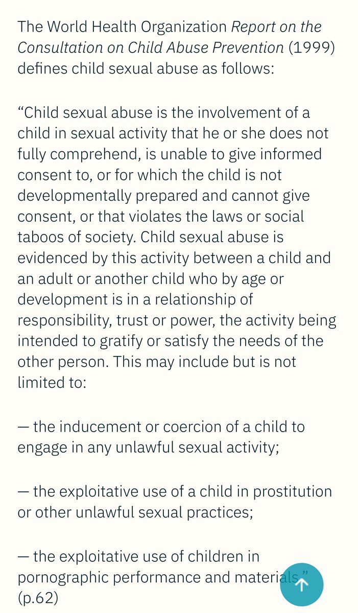 5. Child sexual abuse is NOT defined as rape. When many people see the words 'child sexual abuse', they think ONLY about rape and paedophiles. Child sexual abuse has a much broader definition and I invite you to read the definition by the World Health Organization attached below.