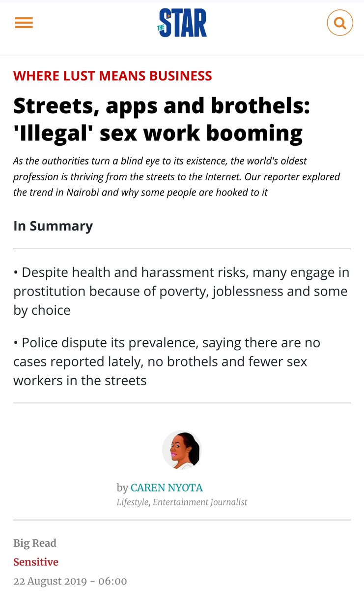 15. The challenge is, sex trafficking could occur. Also, young girls and young adults might be lured into such sex dens if corruption occurs amongst regulators. But wait. Sex brothels exist in Kenya already. But we want to pretend they don't. Major newspapers have reported this.