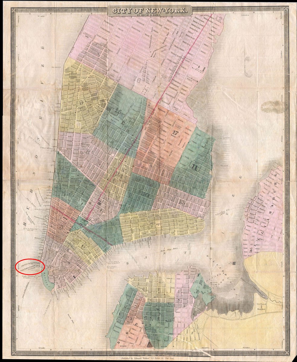 A thru passenger from Boston would instead have to take one of the slower overnight steamboats, which took over 14 hours, leaving Providence 4pm & arriving Pier 4 North River, Manhattan after 6am next morning. (Remember to set your watch back; Boston was 12 minutes ahead of NYC.)