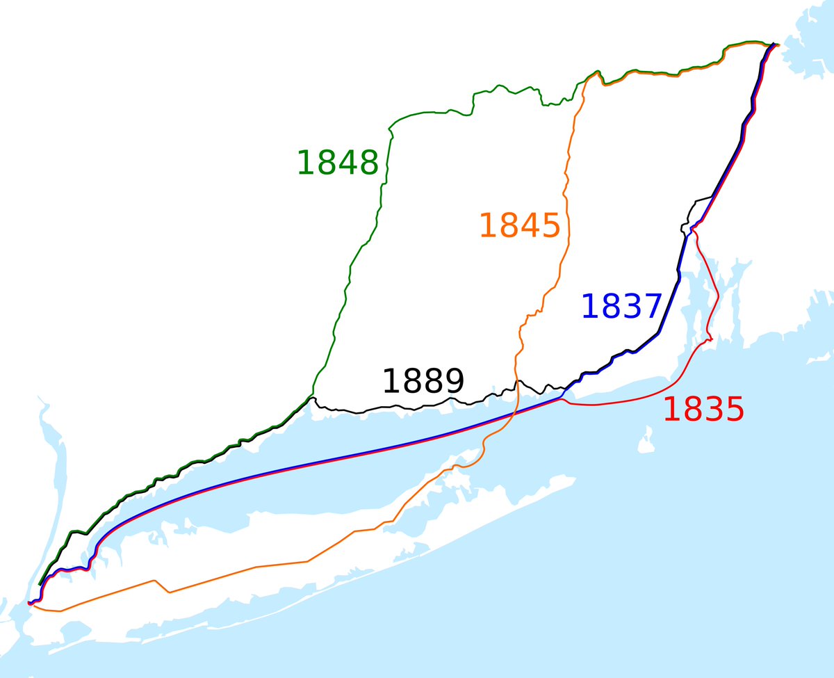 The New York & New Haven RR opened 1848, final link in an all-rail inland route via Springfield. Most of the shore line east from New Haven opened 1850s but required ferries at Saybrook & New London; it wasn't until 1889 that the Thames River Bridge made today's route fastest.