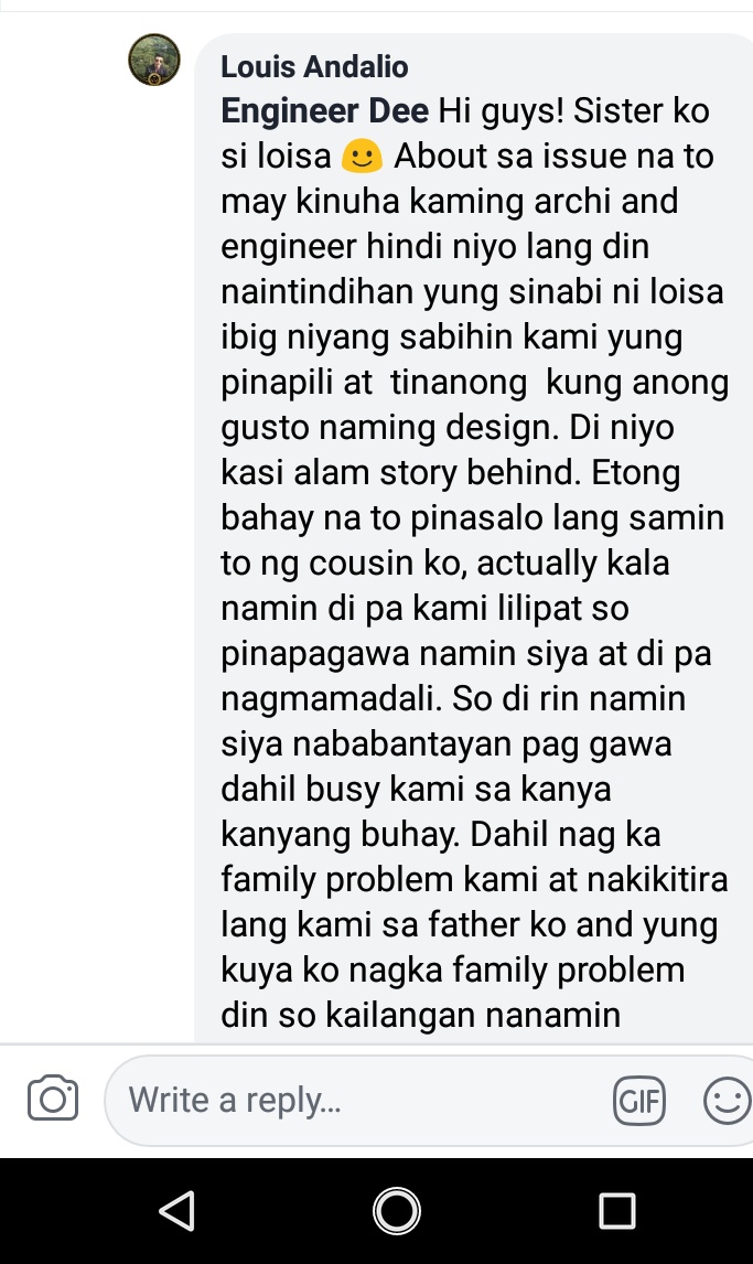 justvictoryeah's tweet photo. Meron po silang kinuhang architect! This was a statement from his brother. Ever since naman palaging na mi-misinterpret sinasabi ni Loisa but we have to look for the bigger picture. 😅 https://t.co/VCELFAmzTj