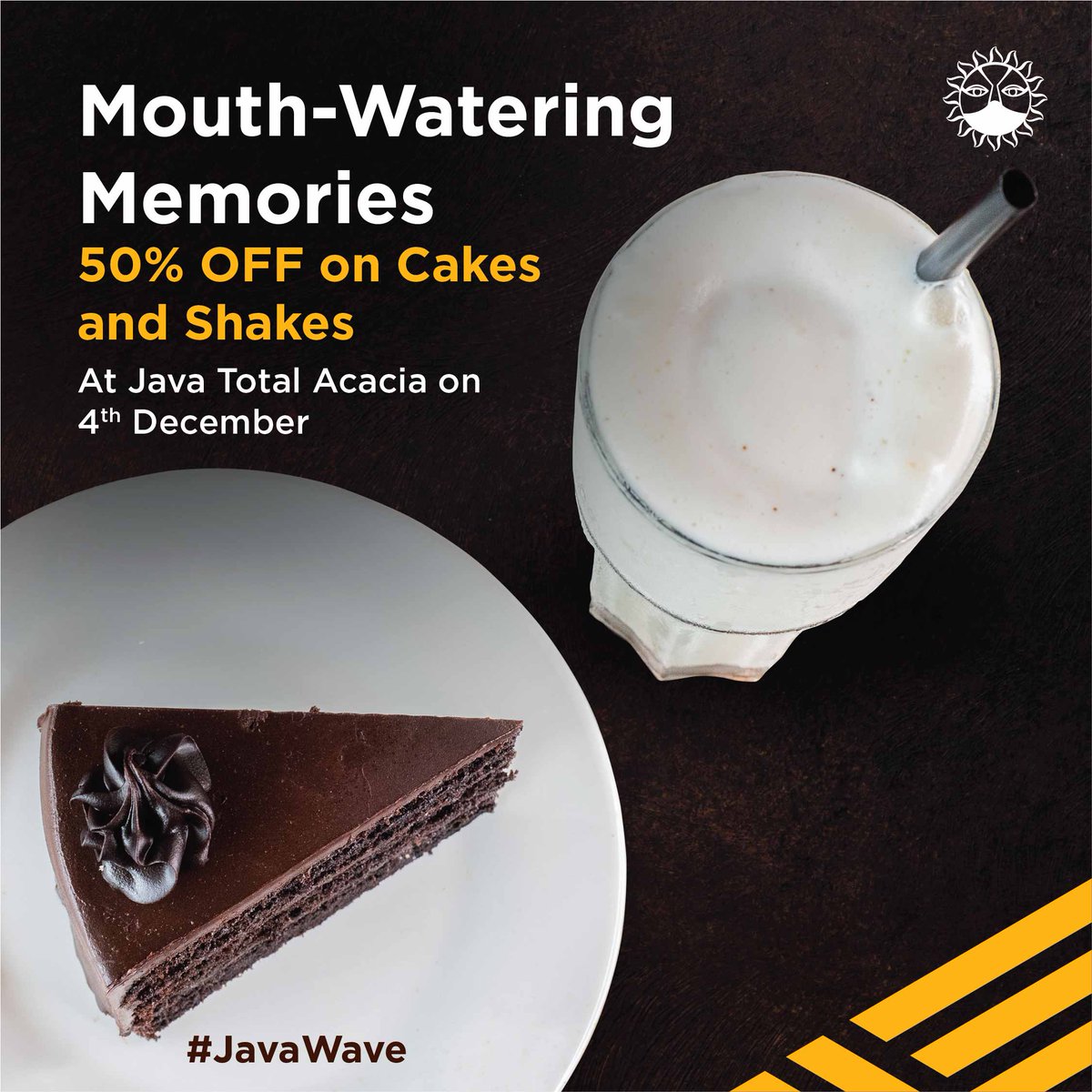 JavaHouseUG's tweet image. Are you ready for the #JavaWave coming to Java Total Acacia and Java Acacia Place on Friday 4th December and Saturday 5th December respectively? 50% off on your favourite Java cakes and shakes. Mark your calendar and treat yourself and loved ones. #JavaHouseUG