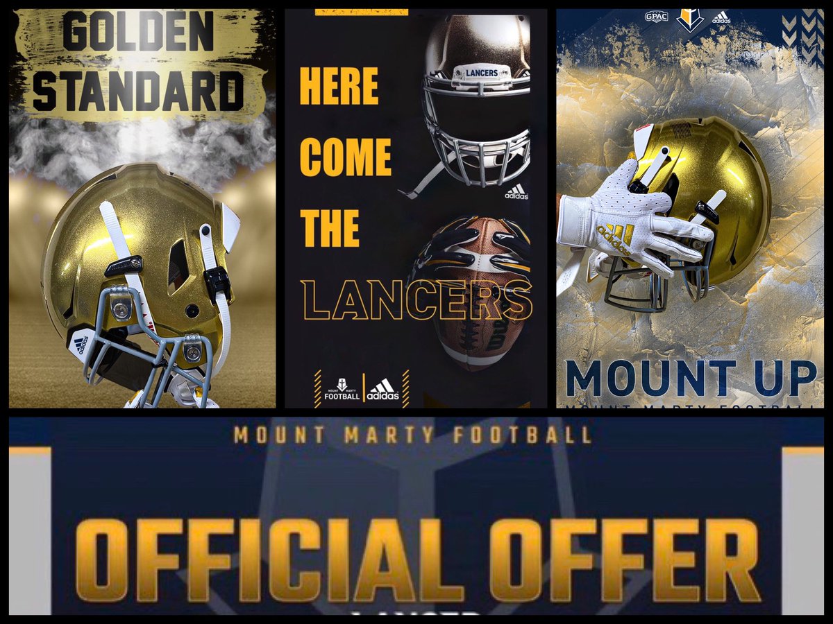 After a great conversation with Coach Zuck I am happy to say I have received my first offer to play College football at Mount Marty University in South Dakota It is an honor to have a Coach recognize my skills and abilities and trust me with their team #GoLancers 🟡🔵