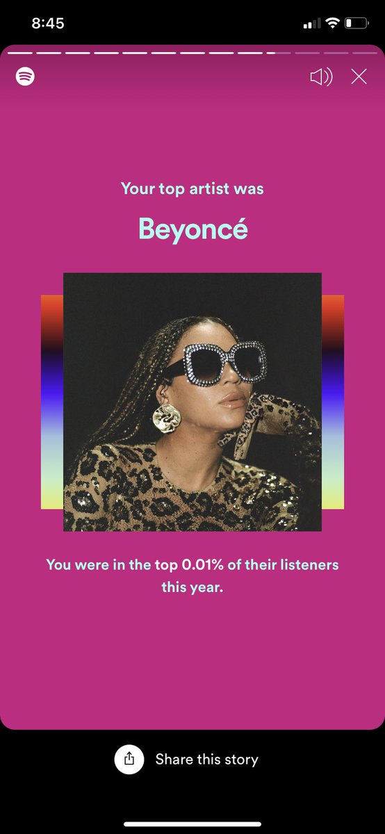 Landonscheel's tweet photo. In the top 0.01% of Beyoncé listeners. What y’all got on me 😤 #SpotifyWrapped #Beyonce #spotify https://t.co/GBhRhe29tn