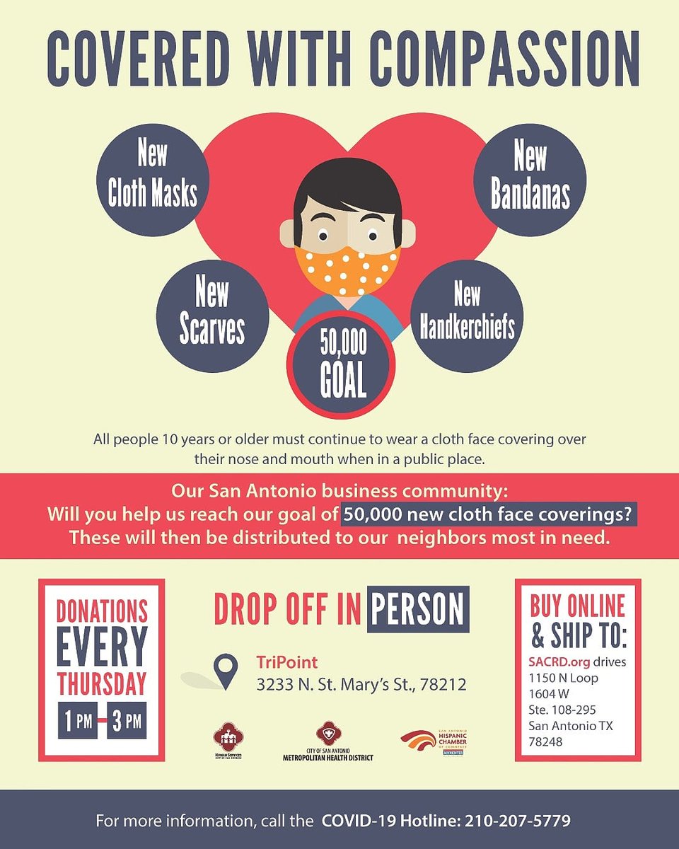 #CoveredWithCompassion A #SanAntonio initiative 2 have 50,000 masks donated 4 people in need. Our local church has committed to 5000, &amp; I'm amazed at people's generosity! Grateful for the opportunity to do something meaningful. #GivingTuesday #LightTheWorld  #ChurchOfJesusChrist