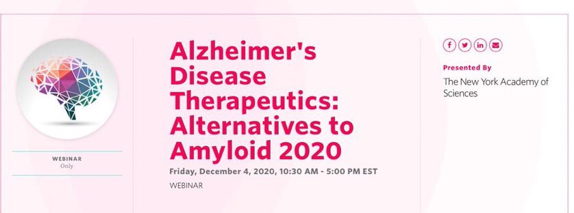 We will present our latest findings about #sexdifferences in #Alzheimer at the upcoming webinar organized by the New York Academy of Sciences. #PrecisionMedicine