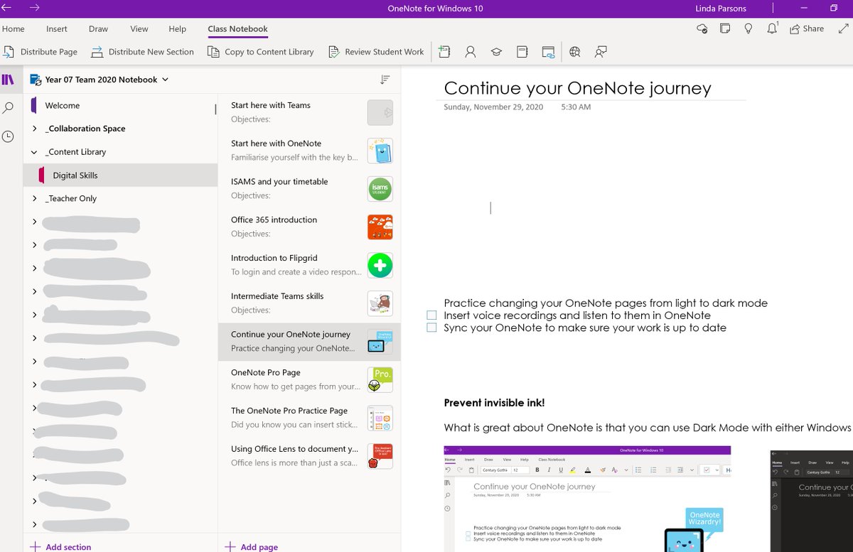 Our first session was a group activity, where students completed a Form to access their own baseline knowledge. They then had 30mins as a form class to access the tutorials they needed to do to upskill themselves to help themselves and others in their Form Class....  @OneNoteEDU