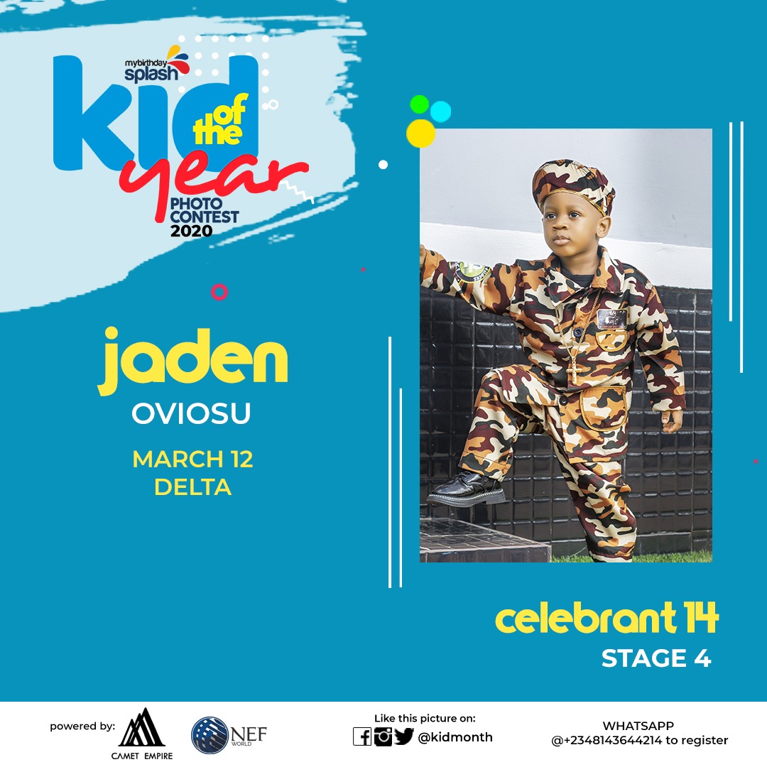 KidMonth's tweet photo. Kid of the year 2020
Stage 4

To register for other months:
Kindly pay/transfer the registration fee of 1k to:
CAMET EMPIRE LIMITED
6060388738, Fidelity Bank
 https://t.co/i8q4sKKbGp
Kindly use chrome or UC browser for registration

Enquiry - +2349028862628 https://t.co/56LSucz1qO