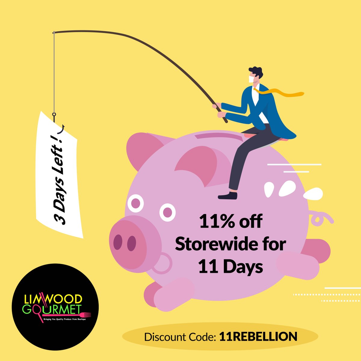 kanjal's tweet photo. Hurry! Only 3 days left! 

💫11% off Storewide for 11 Days  

11.11 Rebellion Sale Ends on 5-Dec 

😎👇Shop here to use Discount Code: 11REBELLION 
https://t.co/rYABGP6poL 

#limwoodgroup #gourmetgoodies #1111sale #1111rebellion #sale2020 https://t.co/of3cRfFJg0