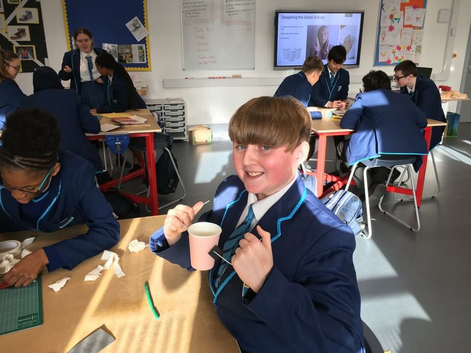 HarrisSutton1's tweet image. Some photos from the 3D Design GCSE taster sessions during Year 9's IID Day. Students learnt about Inclusive Design and were tasked with redesigning a cup for someone with limited dexterity due to their disability. #Fixperts