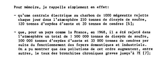 12/ Il parle notamment, pour les avantages du nucléaire, de l’amélioration des conditions de vies des populations mais également de la diminution des pollutions industrielles et domestiques.
