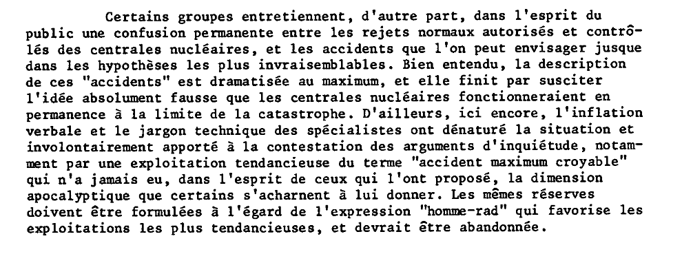 10/ Il s’attaque ensuite à la « dramatisation » du risque d’accident nucléaire. Il est à noter qu’en 1973, l’accident le plus grave « connu » est celui de Windscale (Royaume-Unis) de 1957.J’avais réalisé un petit thread sur ce sujet : https://twitter.com/Mangeon4/status/1281231313987686400?s=20