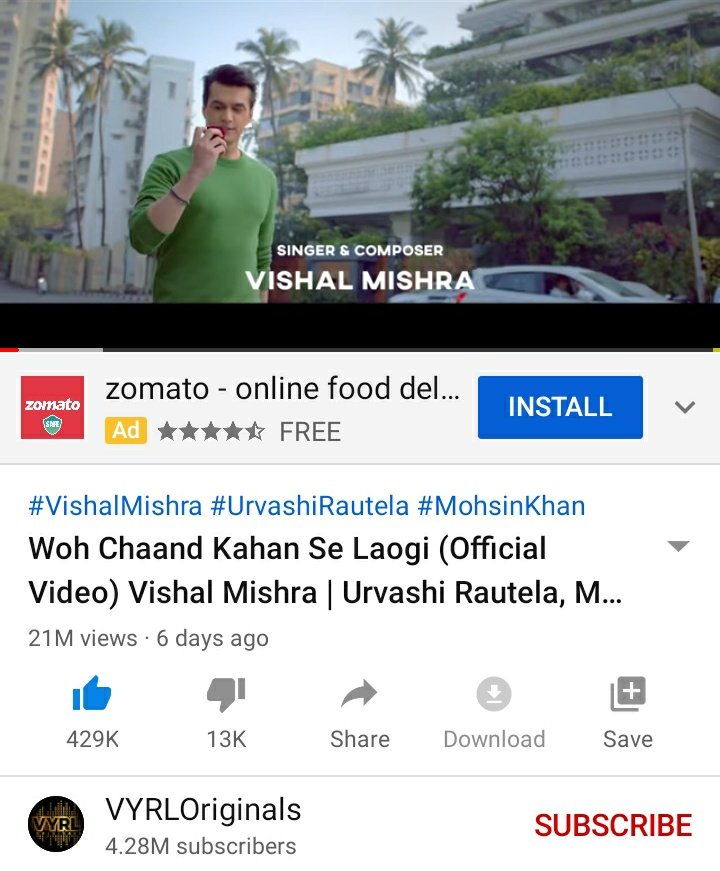 #WohChaandKahanSeLaogi hits 21M and that too in just 6 days....!!
Thats huge🔥🔥
Congratulations @momo_mohsin 

YOU ARE A STAR ❤

#MohsinKhan