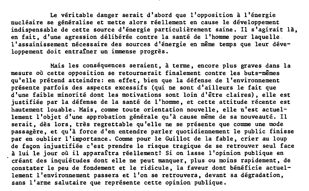 15/ Pierre Pellerin continue en attaquant les opposants et leur vision du « lobby » ou « complot » pronucléaire et affirme le caractère « écologique » du nucléaire.
