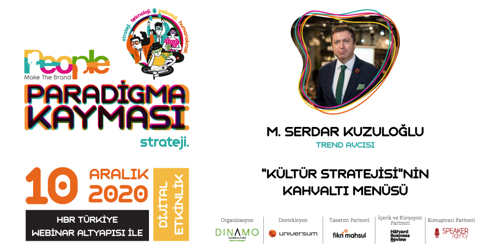 __Dinamo__'s tweet image. Trend Avcısı @mserdark, 10 Aralık&apos;taki Strateji oturumunda belirsizlikler dünyasında kültür-strateji ilişkisini ve yeni normları inşa ederken ihtiyacımızın olduğu yeni değer önermelerini izleyicilere aktaracak. Detaylı bilgi peoplemakethebrand.com adresinde. #PeopleMakeTheBrand