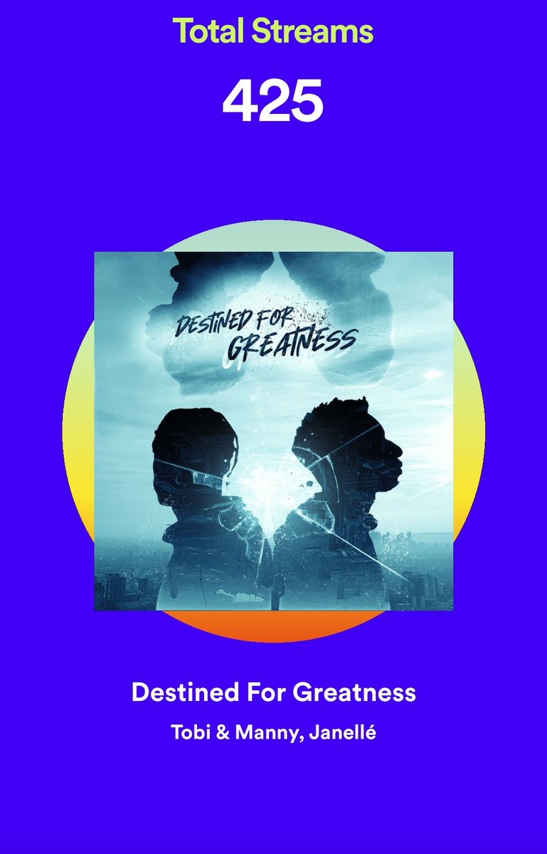 #SpotifyWrapped <a href="/Tobjizzle/">Tobi</a> and <a href="/Manny_Official/">Manny</a> 425 time I listened to destined for greatness absolute banger!!
<a href="/producerSX/">S-X</a> always with bangers thats why you were my top artist and I was in the top 0.005% of youre listeners