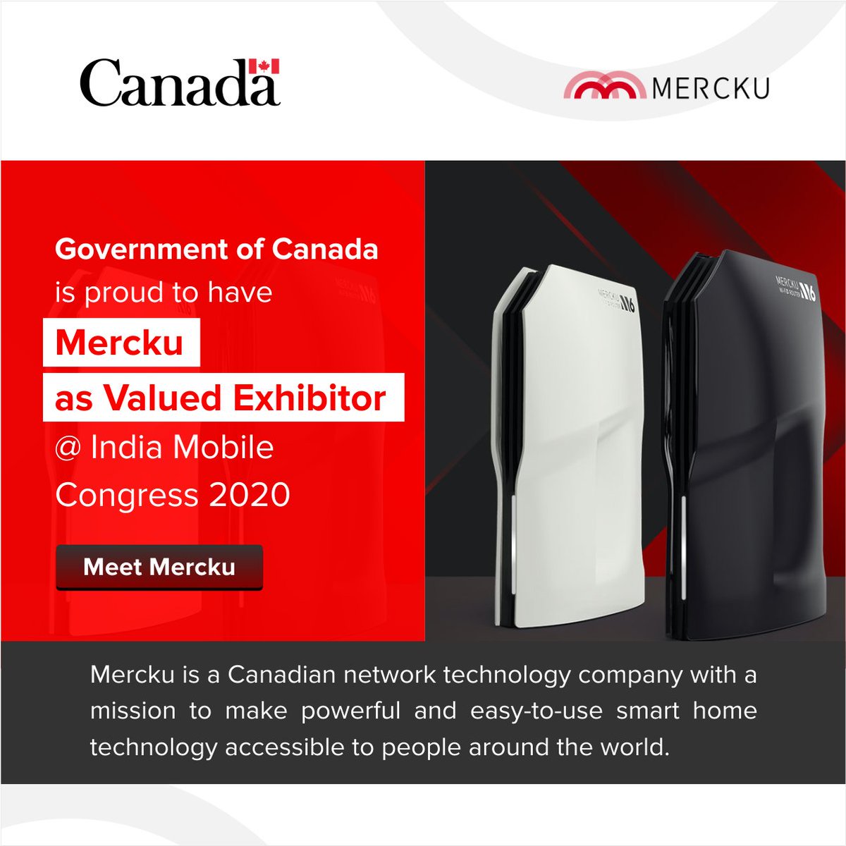 RayomandD1's tweet image. Govt of Canada presents Mercku as one of their valued Exhibitors at India Mobile Congress 2020.

Register here to interact with Mercku: forms.gle/MSdheavFDQt6j9…

#IMC #DigitalTechnologyEvent #VirtualTechEvent #CanadainIndia #CanadaInnovations #TechEvent2020 #IMC2020
