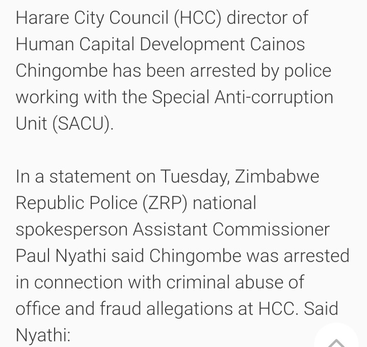 President Mnangagwa has always reiterated many a time that corrupt elements of society wl face the full wrath of the law. This is exactly what is taking place. @EddieGore10 @Wezhaz33 @inehuchi @JohnMufambi @JulietMtombeni @MaNondo1978 @MdluliNtate @mashoko11 @TapiwaNyikadzi3