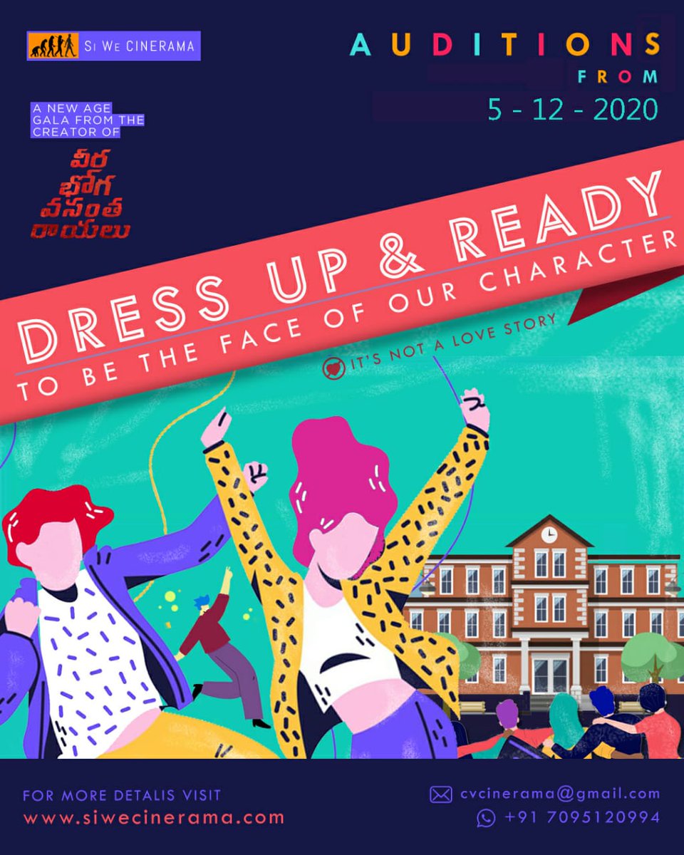 pudiharicharan's tweet photo. '' Audition call "📢
Dress up & bebready to be the face of @indrasenaR2nd celebration.
Send your profile and photos to
✉️ :: Cvcinerama@gmail.com
👉 Auditions from 5-12-2020.
#WorldNeedsHappynPeppyMovies
#SpreadJoy #LiveItinColor https://t.co/OQTApUNQbV