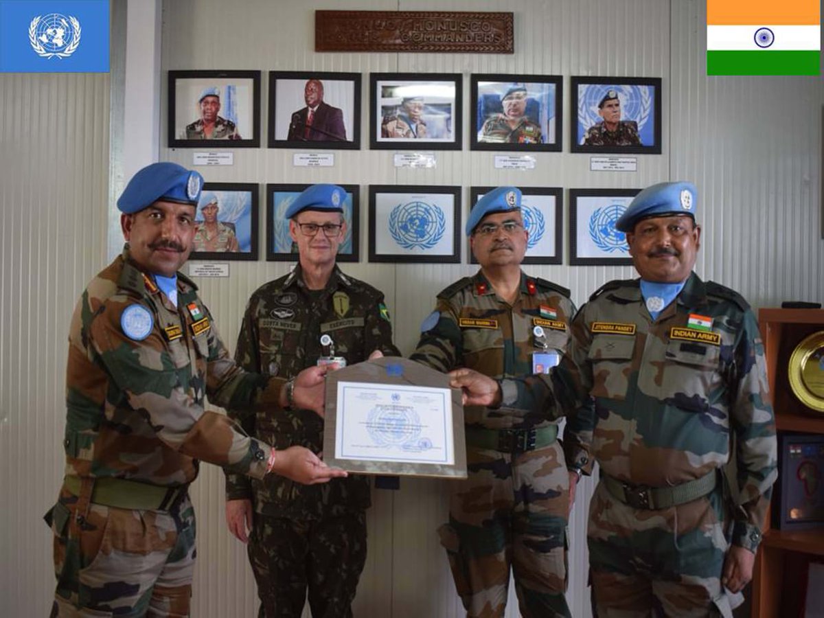 #IndianArmy #ServingHumanity

#IndianArmy 4 KUMAON #Infantry Battalion Group #INDBATT-I deployed in Democratic Republic of #CONGO as part of #MONUSCO was awarded the coveted #ForceCommander’s Unit Citation.

#Proud
#IndianArmy
#NationFirst