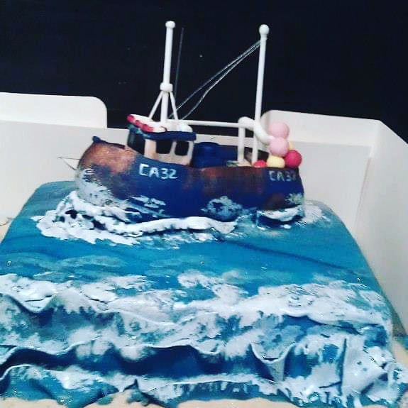 Charlaine parry on X: Fishing boat Birthday cake! #birthday #cake #fishing  @Xav_Anderson your type of boat? @longridgegall @CottageOrmskirk  @bankslyonshoes @aclockworkcity @normafoulds @thebeecentre @shoemed3  @GoshaGibekBrand @LancsSkillsHub