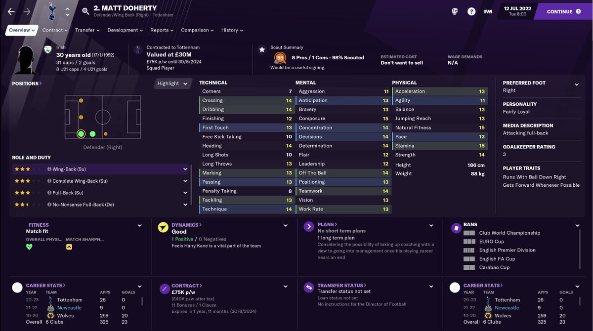 TRANSFERS IN - Summer 21/22And players to add more squad depth to right-back, wide & attacking positions at the club:Breel Embolo (AMR/SC) - £6.75mDemarai Gray (AML/R) - Free TransferMatius Azero (SC) - £2.4mMatt Doherty (DR) - Loan #NUFC  #FM21  