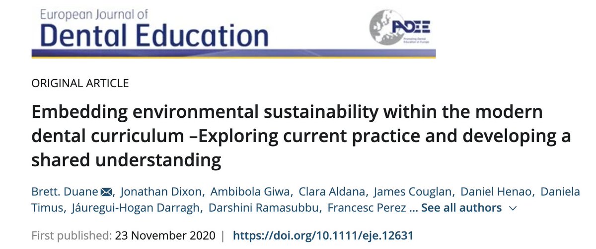 Great to work with @ADEEorg @ShefDentistry @CardiffDental @DDUH12 on this curriculum piece doi.org/10.1111/eje.12…