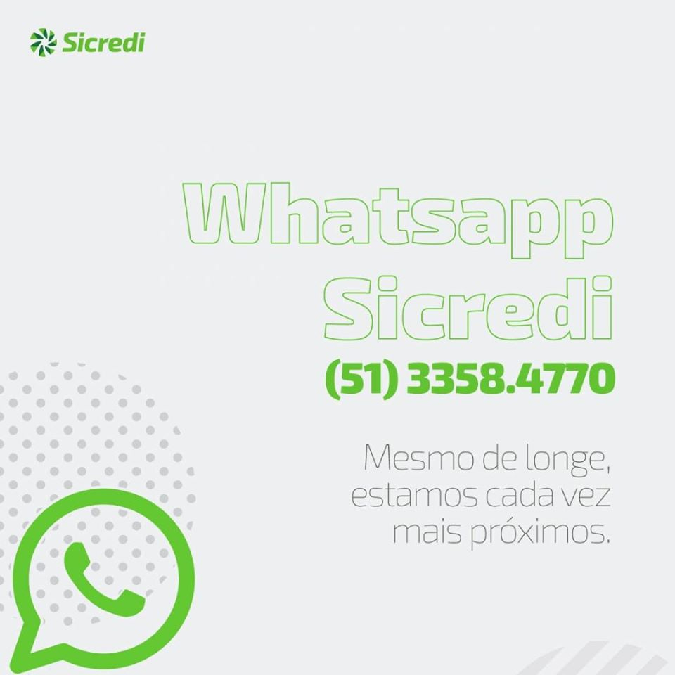 SicrediRC's tweet photo. Conte com o nosso canal de atendimento: o 𝐖𝐡𝐚𝐭𝐬𝐀𝐩𝐩. Para começar a usar, é muito simples: envie uma mensagem para (𝟓𝟏) 𝟑𝟑𝟓𝟖-𝟒𝟕𝟕𝟎 Você também pode acessar a página https://t.co/gRiYkQ8m8a (link clicável na BIO) e aceitar receber mensagens. https://t.co/Fu0gt0EG6l