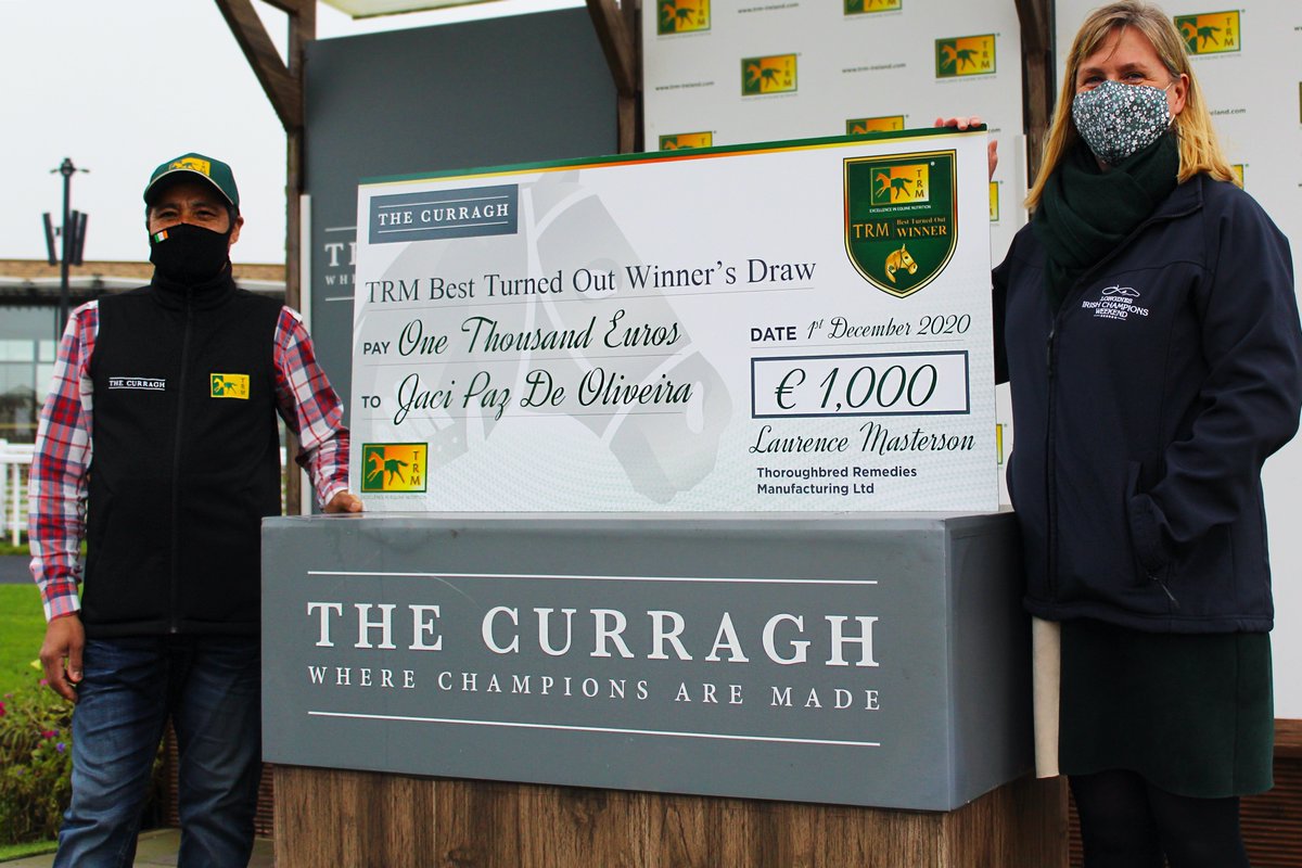 TRMNutrition's tweet photo. Congrats to Jaci Paz Del Oliveira who has won €1000 💵 in the TRM ‘Best Turned Out Winners Draw’ @curraghrace
Every winner of a TRM BTO prize gained entry to a draw for a chance of winning €1,000 at the end of the season. Each winner also received a TRM-Curragh gilet & cap. https://t.co/GU1CneRcRH