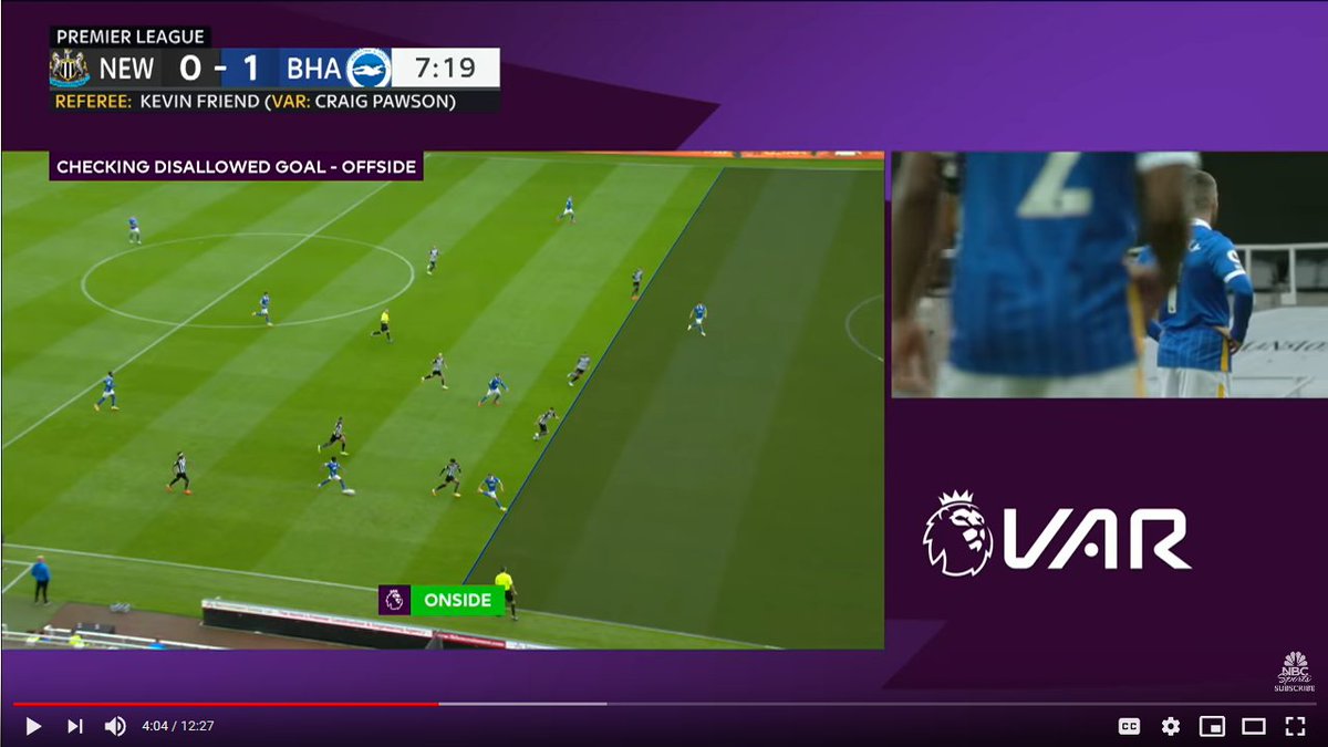 Newcastle v Brighton (Sept. 20)Neal Maupay goal allowed after being ruled out for offside, 8th minute (Brighton 0-1 up, finished 0-3)VAR DECISION: OnsideWITH MARGIN OF ERROR: OffsideFinal result not affected, but Brighton would have had an onside goal remain disallowed.