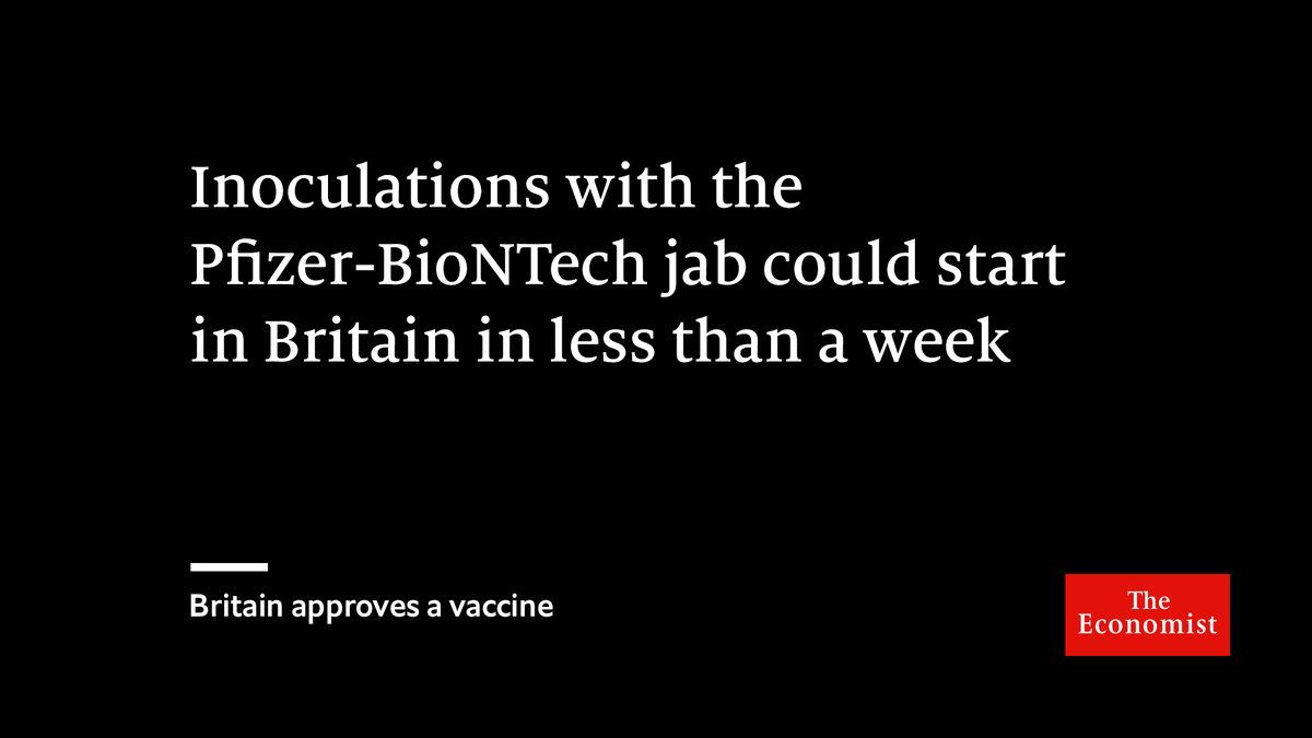 The first fully-tested covid-19 vaccine has been authorised for use in Britain. How did the country's regulator approve the Pfizer-BioNTech jab so quickly? A bumper thread  (1/10)  https://econ.st/36v2q3l&nbsp;