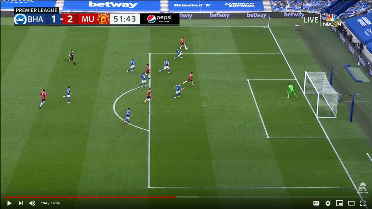 Brighton v Man United (Sept. 26)Marcus Rashford goal disallowed for offside (1-1, Man United won 3-2)VAR DECISION: OffsideWITH MARGIN OF ERROR: OffsideOffside lines not broadcast, ahead of the ball.