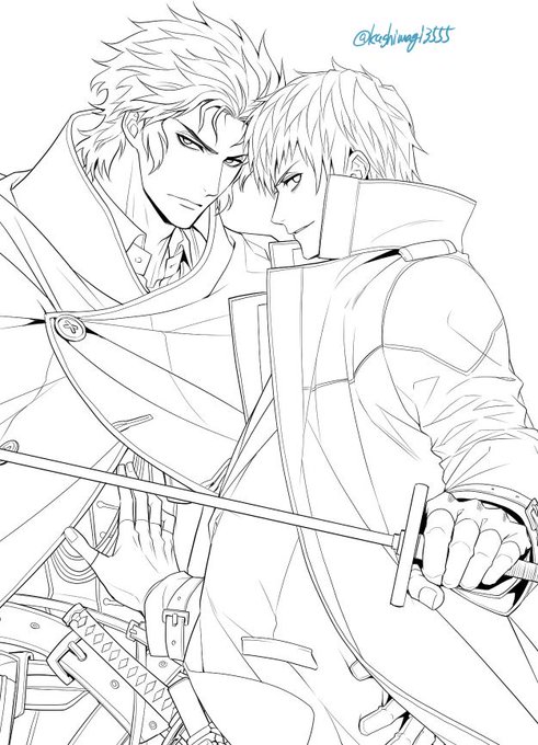 あまりに土斎っぽい絵が無かったので描いてる…。後で塗ります。 