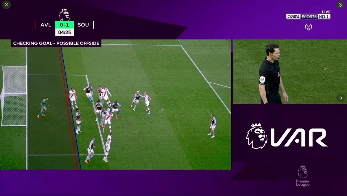 Southampton v Villa (Nov. 1)Ezri Konsa own goal disallowed for offside against Che Adams, 3rd minute (0-0, finished 3-4)VAR DECISION: OffsideWITH MARGIN OF ERROR: OffsideGoal remains disallowed.