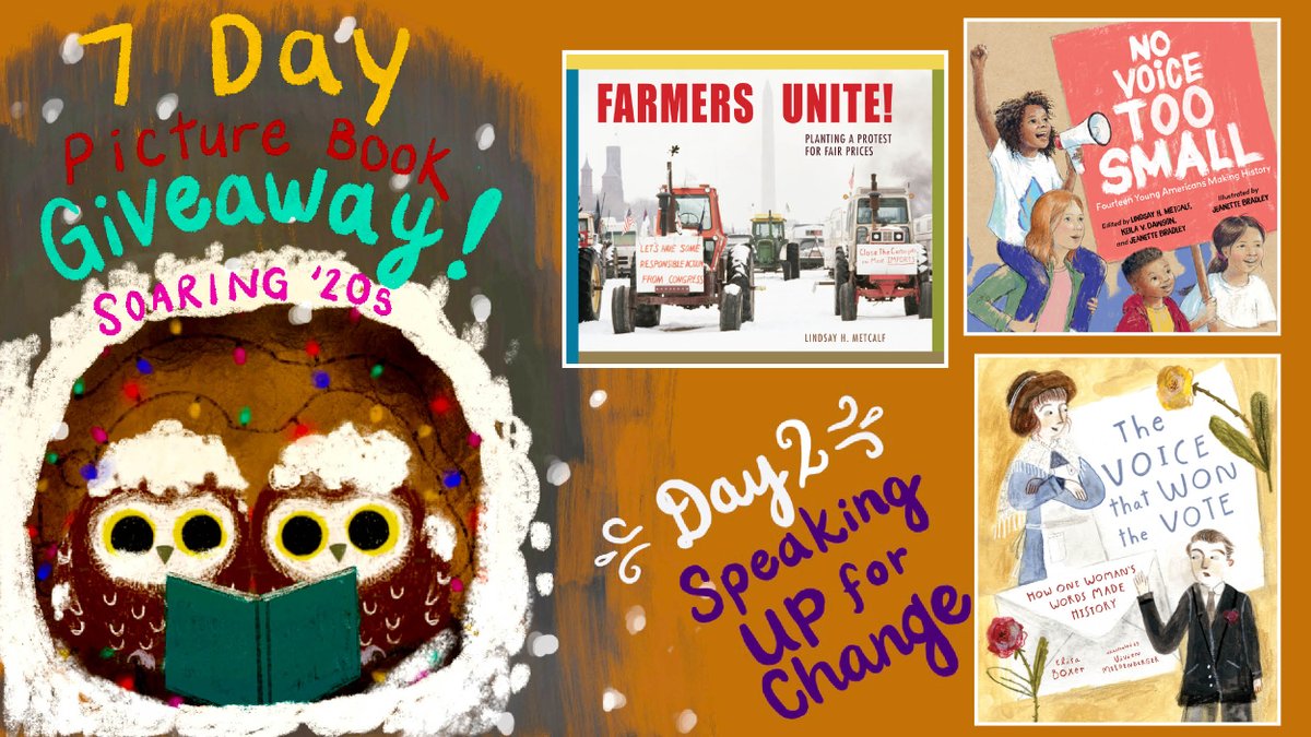 Soaring20sPB (@soaring20spb) on Twitter photo It's Day 2 of the Soaring 20s 7-day #bookgiveaway! Enter to win a different #picturebook bundle each day, to give away or keep for yourself. Today’s theme: SPEAKING UP FOR CHANGE.
❄️Follow <a href="/Soaring20sPB/">Soaring20sPB</a>
❄️Retweet/comment/tag a friend
Ends 12/10. US only. It's Day 2 of the Soaring 20s 7-day #bookgiveaway! Enter to win a different #picturebook bundle each day, to give away or keep for yourself. Today’s theme: SPEAKING UP FOR CHANGE.
❄️Follow <a href="/Soaring20sPB/">Soaring20sPB</a>
❄️Retweet/comment/tag a friend
Ends 12/10. US only.