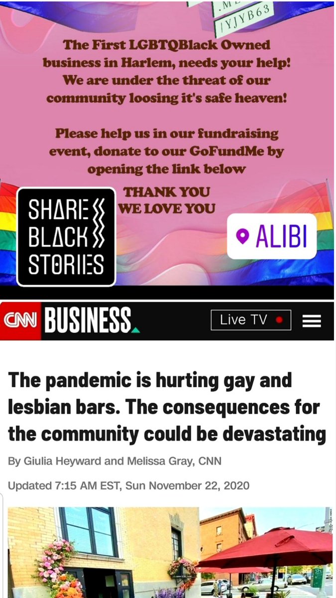 lounge_alibi's tweet photo. Hey @amyschumer if u ever in Harlem stop by and help us raise funds by telling us few... stories, we'll open the backyard, chained ourselves to our seats and wear masks! 
Share the plea of the FIRST #GAYBLACKOWNEDBAR in Harlem ⬇️⬇️
https://t.co/0eMn02i0NV https://t.co/C1hEC7QzFM