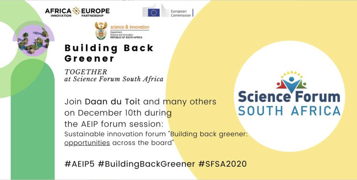 Africa Europe Innovation Partnership (@africainco) on Twitter photo Don't miss the AEIP #event "Building Back Greener" together with <a href="/ScienceForumSA/">SFSA</a>! Get insights from Daan du Toit (<a href="/daandutoit/">Daan du Toit</a>), Anna Ekeledo (<a href="/annaekeledo/">Anna Ekeledo</a>) and Samir Abdelkrim (<a href="/SamirAbdelkrim/">Samir Abdelkrim</a>)! See you on 10th December: africaeurope-innovationpartnership.net/news/aeip-fift… Don't miss the AEIP #event "Building Back Greener" together with <a href="/ScienceForumSA/">SFSA</a>! Get insights from Daan du Toit (<a href="/daandutoit/">Daan du Toit</a>), Anna Ekeledo (<a href="/annaekeledo/">Anna Ekeledo</a>) and Samir Abdelkrim (<a href="/SamirAbdelkrim/">Samir Abdelkrim</a>)! See you on 10th December: africaeurope-innovationpartnership.net/news/aeip-fift…
