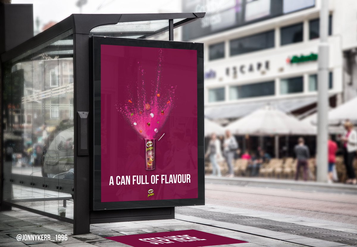 My entry for today’s <a href="/OneMinuteBriefs/">One Minute Briefs ⏱️</a> is an interactive poster. When the mat is stepped on, the image changes and a scent of the crisp flavour is released. The second part can also be a static poster on its own. There would be a series of flavours #ACanFullOfFlavour