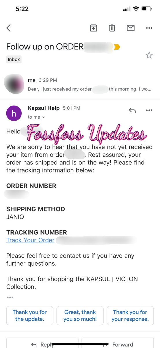 fossfossGO's tweet photo. #FossfossUpdates⚠️
Kapsul x Victon “Mystic” collection
For 79days there was no news regarding this collection till we enquired today.
Rest assured parcel is currently in-transit at Singapore based on tracking provided by them. (Rcv only today)
Will update again once arrive 👍🏼 https://t.co/l8KNW7Qusk