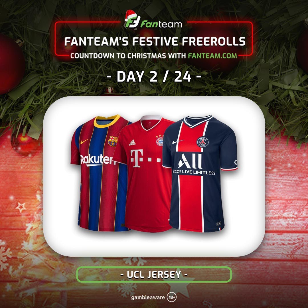 FanTeamOfficial's tweet photo. 🎅🏼 𝙁𝙀𝙎𝙏𝙄𝙑𝙀 𝙁𝙍𝙀𝙀𝙍𝙊𝙇𝙇 - 𝘿𝘼𝙔 2🎅🏼

🎁 The second Fanteam Festive Freeroll’s kicks off tonight at 20:00GMT and covers the 6️⃣ late #ChampionsLeague matches.

Play for free and win a #UCL shirt of your choice! (name + number included)

PLAY 👉 https://t.co/z8XyMVWavs https://t.co/x4MBPxuUyc