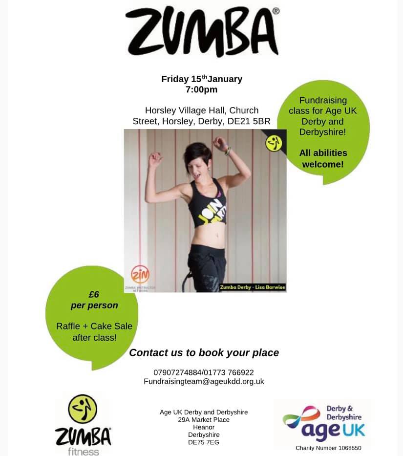 Our Socially Distanced Zumba Class will be on the 15th January. 
Contact us to pre-book your place! 

#Zumba #zumbafitness #charity #fitness #dance #exercise #fundraiser #fundraising #derby #derbyevents