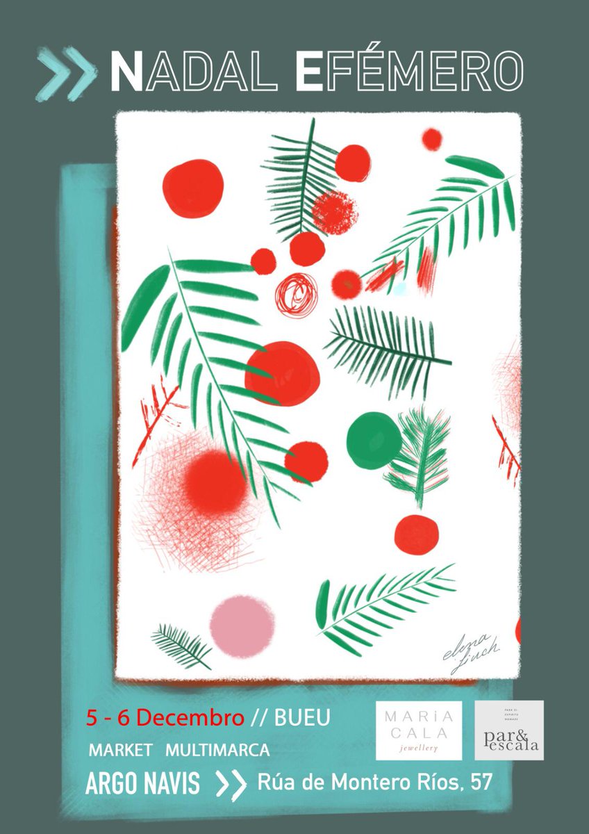 redeargonavis's tweet photo. Esta finde volve o #NadalEfémero a @redeargonavis ! As marcas viguesas #MaríaCala e #par&amp;escala visítannos do 5 ao 6 de #decembro, non o perdas! 
🎄🛍️🎉
#Market #Multimarca #Nadal #Bueu https://t.co/suXLQGh5ZB