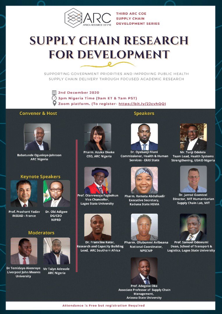 Look forward to speaking at the <a href="/ARCSC_Hub/">ARCHub</a> development series later today, alongside other eminent speakers and leaders in Nigeria’s health sector

Register in advance to join us at the webinar:
us02web.zoom.us/webinar/regist…