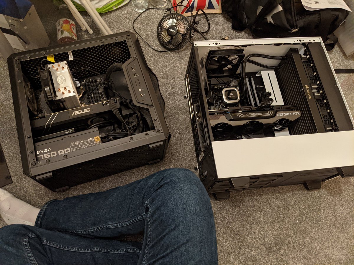 pvtkasper's tweet photo. New PC who dis!!! In my excitement I completely forgot to show you all my new pc! Here she is! Taking name suggestions. Oh and first new pc stream on Saturday! #twitch #stream #nvidia3080 #nvidiabroadcast #amd5900x #affiliate #newpc https://t.co/H1A9HFz9LX