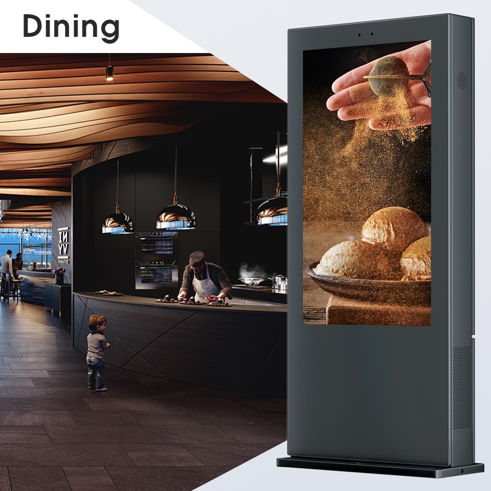 digital0signage's tweet photo. Our High Bright outdoor monitors are suitable for all weather! These LCD monitors tie to any Point of Sale (POS) systems and have a built-in android operating system to run an content management system (CMS)! Add 55”monitors to your drive thru lanes for menu display ! https://t.co/pcyMCbi0xf