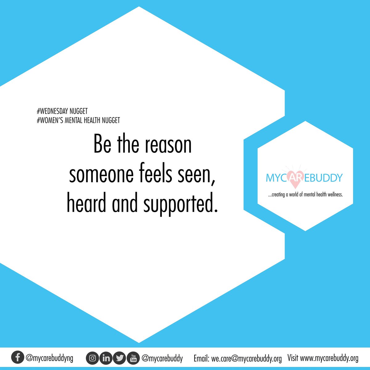 mycarebuddy's tweet photo. You don't need an excuse to be kind.

Be the reason someone is happy, you'd be happier.

Be kind today, everyday.

Mycarebuddy cares

https://t.co/e7hE8bVxBq

#mentalhealth #iRant #talktherapy #mcbcares https://t.co/LzPHedYddo