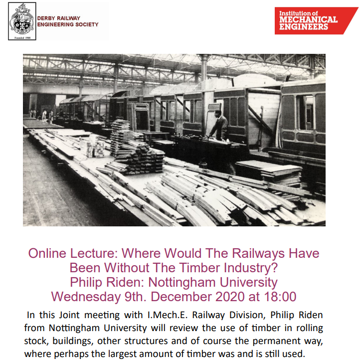 IMechERDMidland's tweet photo. Where Would The Railways Have
Been Without The Timber Industry?
Philip Riden: Nottingham University
Wednesday 9th. December 2020 at 18:00 https://t.co/rhJjbXsR24