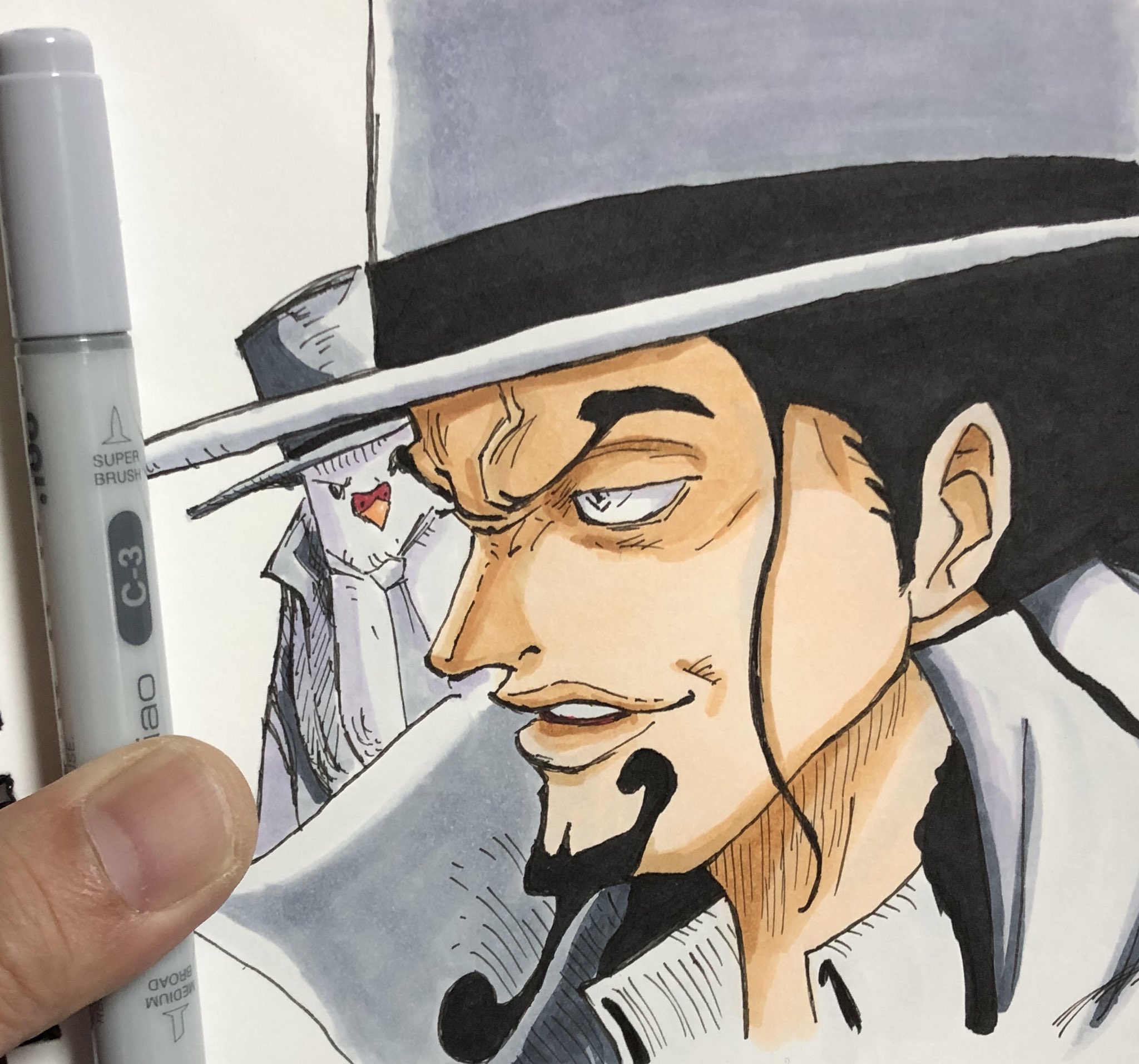 田村一弘 皆さん いいね ありがとうございます 前に描いたやつ イラスト イラスト好きな人と繋がりたい Copic コピック 過去絵 ワンピース Onepiece ロブルッチ ルッチ Roblucci ハットリ Cp9 Cp0 Cpaigis0 諜報部員 T Co