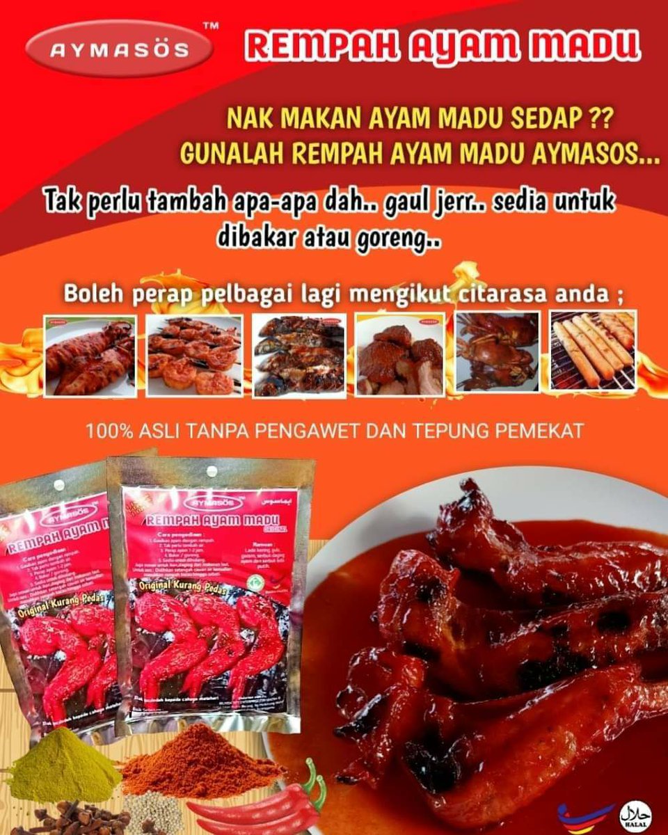 AymasosOhsem's tweet photo. Ayam madu bakar sedap yakmatt 😍
rasa pedas pedas manis..
betul2 menyelerakan..

Siapa kat sini suka makan ayam madu...?
jom grab promo.
ada beberapa hari lagi bakal tamatt.

💥RM10 (125g)
💥RM18 (250g)
💥RM29.90 (500g)

📲 Jom grab sekarang❗Klik link wasap di bio 👆

#Aymasos https://t.co/bdteGuqLcK