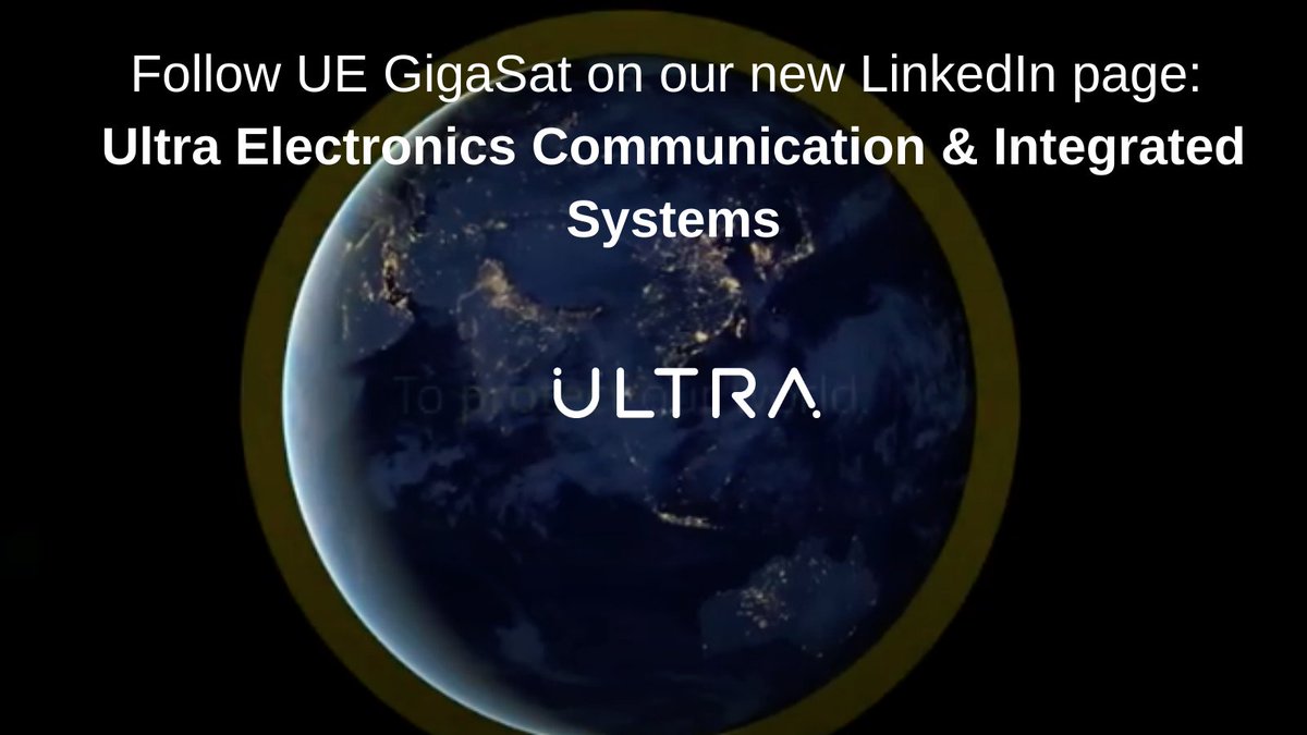 UEGigaSat's tweet photo. We're moving to a new LinkedIn page. Follow us on: Ultra Electronics Communication &amp; Integrated Systems for latest news on our leading global design, development, supply and support of advanced mobile and flyaway satellite communications. #satellite #satcoms https://t.co/uVjmNfVqwl